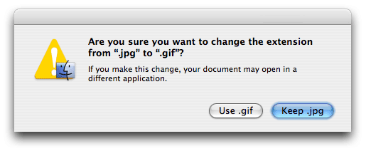 Сохранить изменение расширения файла на Mac